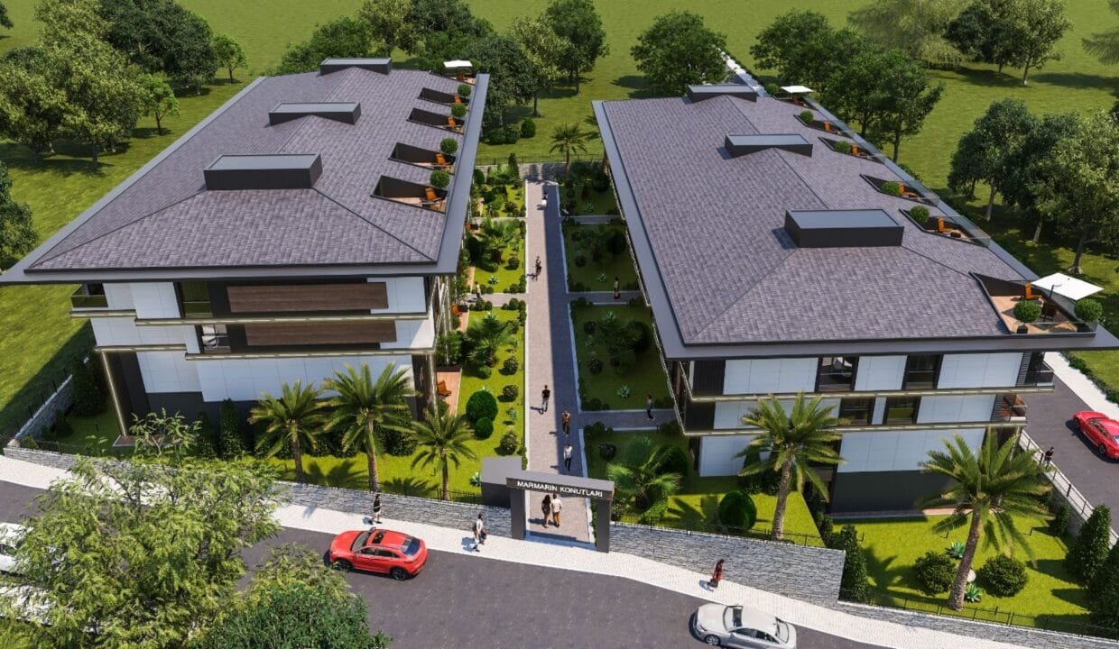 مشروع فيلات مارمارينا في بيليك دوزو مشروع مارمارينا فيلا Marmarin Villas