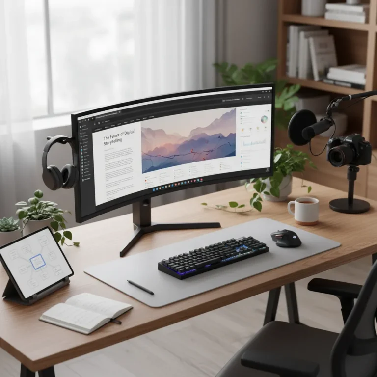 digital content writing workspace