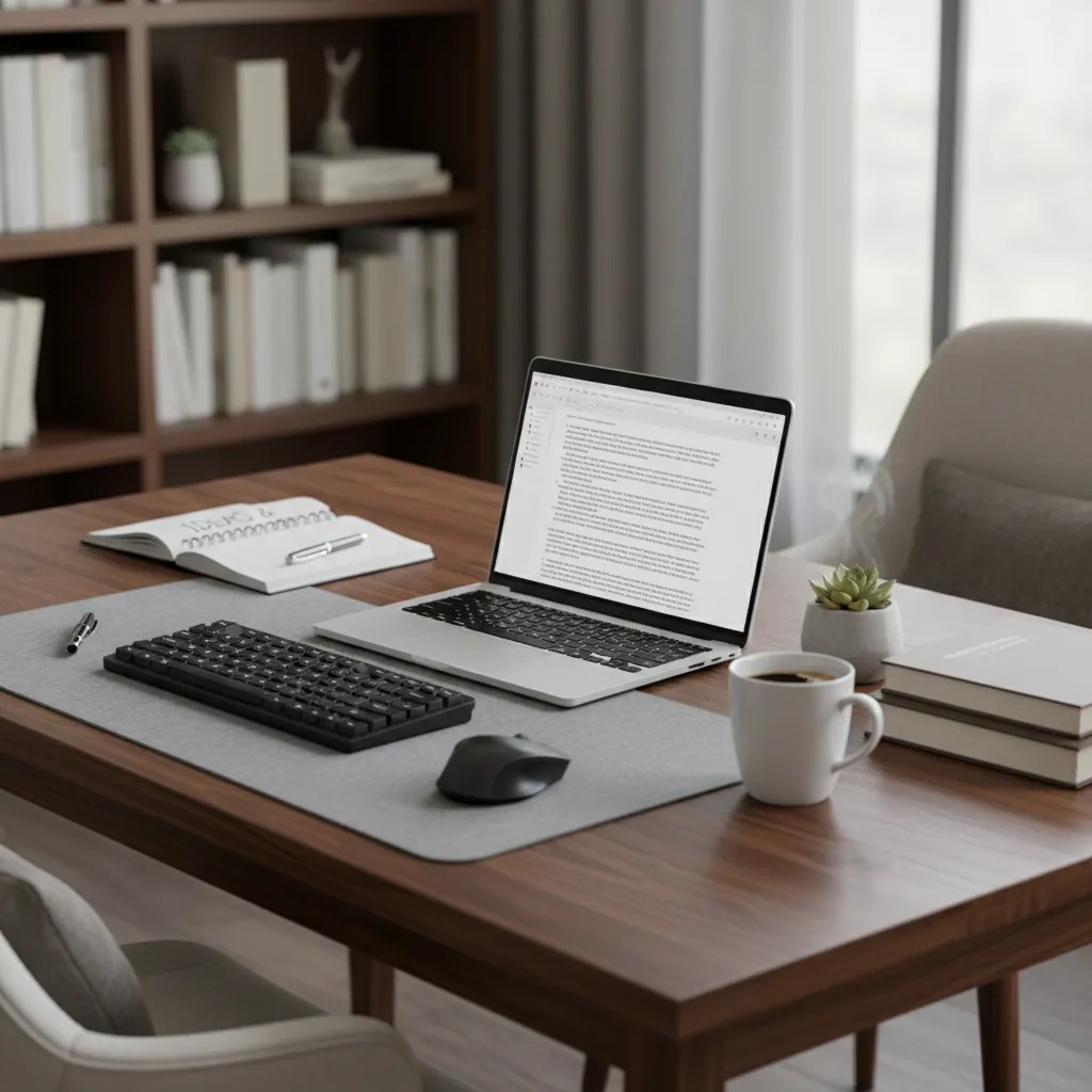 professional content writing desk laptop