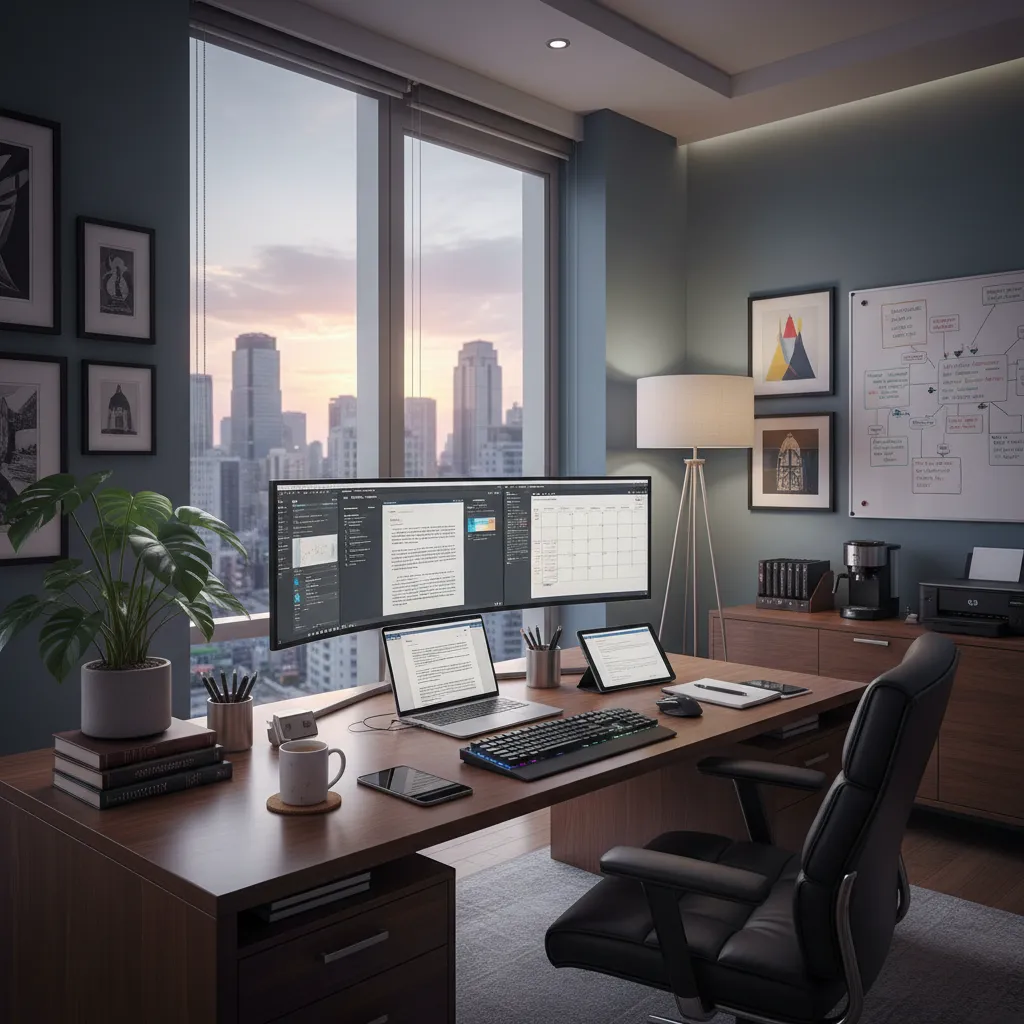 professional content writing workspace