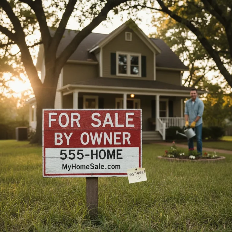 house sale sign owner