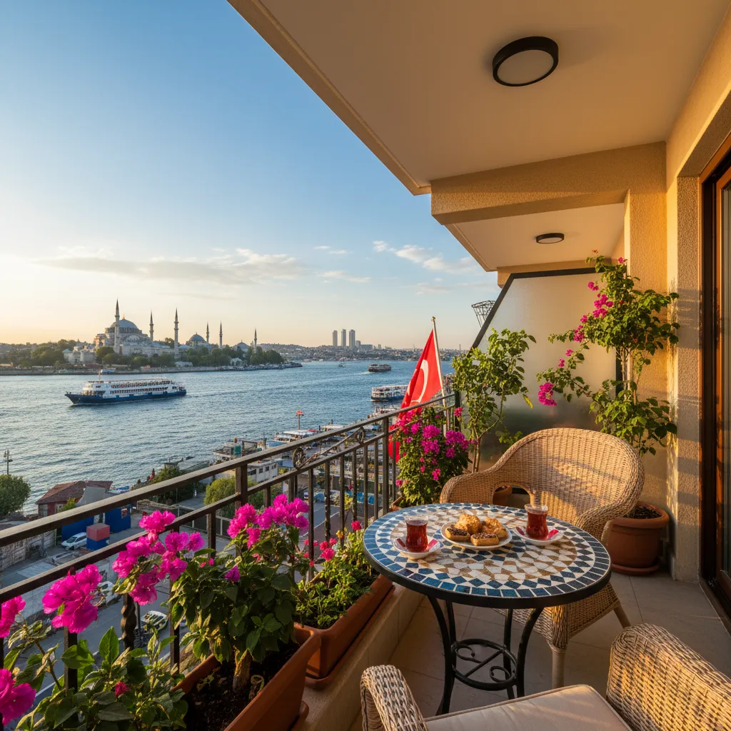 istanbul apartment balcony bosphorus