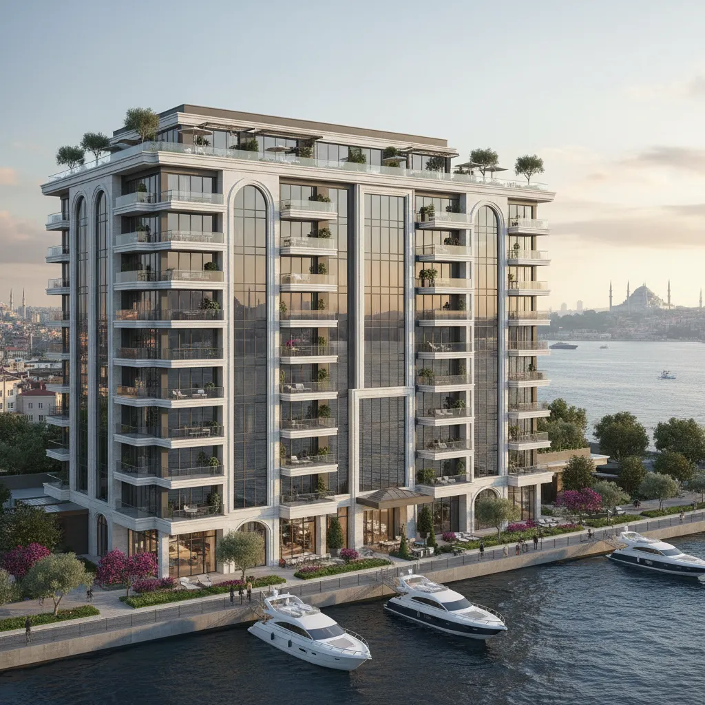 istanbul waterfront luxury apartment building