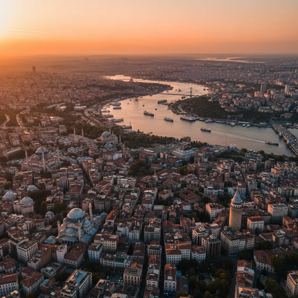istanbul cityscape aerial view