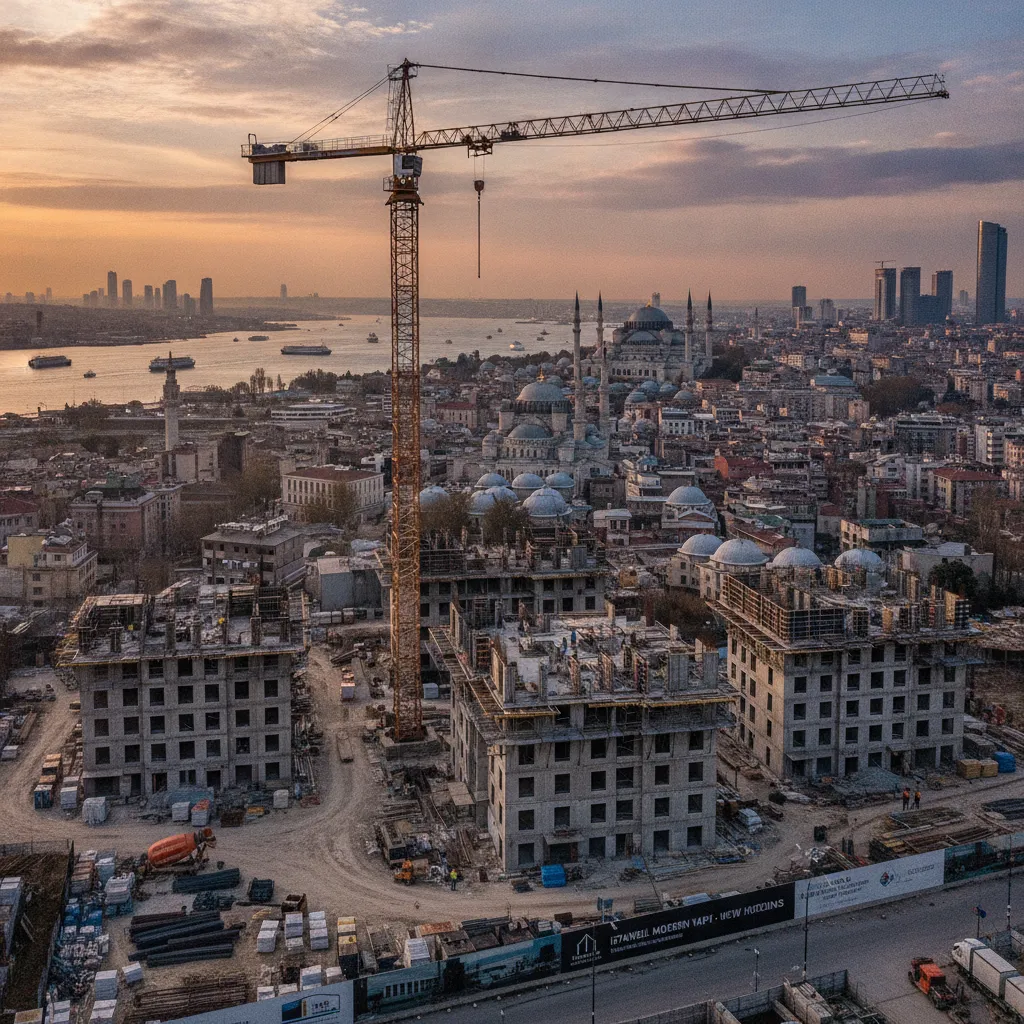 istanbul real estate construction crane
