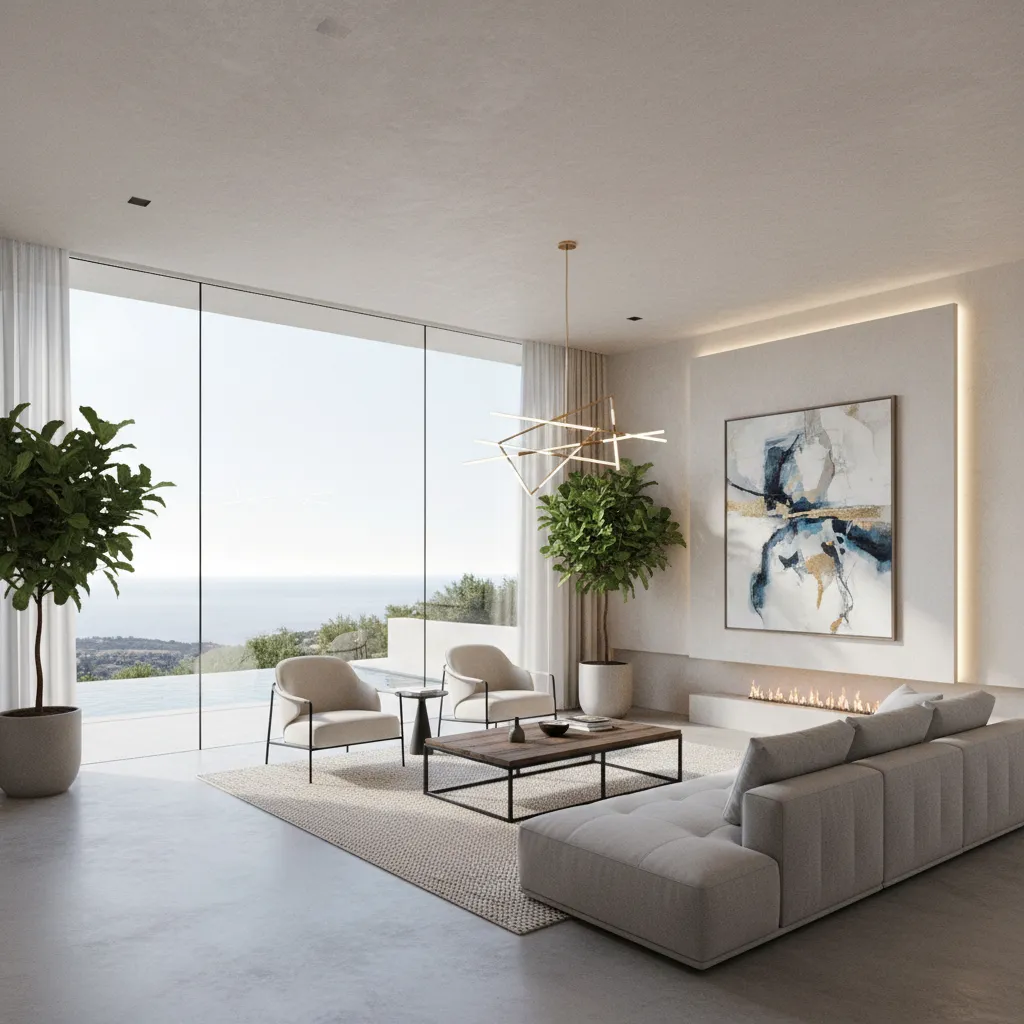 modern villa interior living room