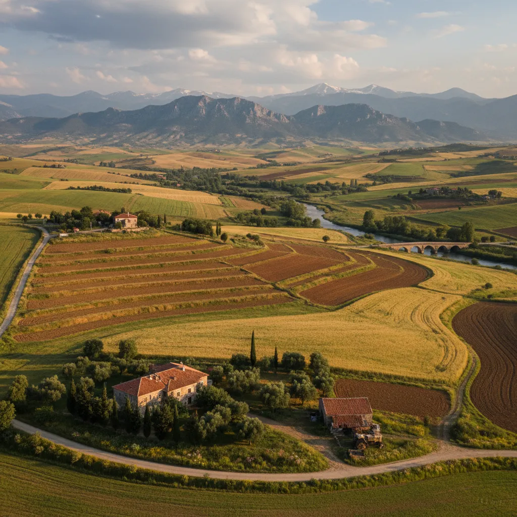 turkish agricultural farmland landscape