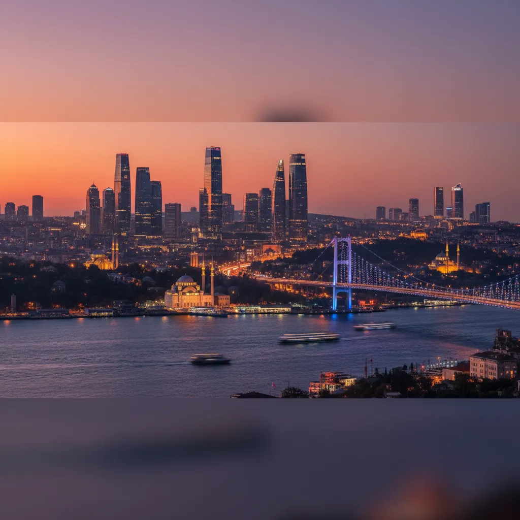 istanbul skyline bosphorus modern buildings