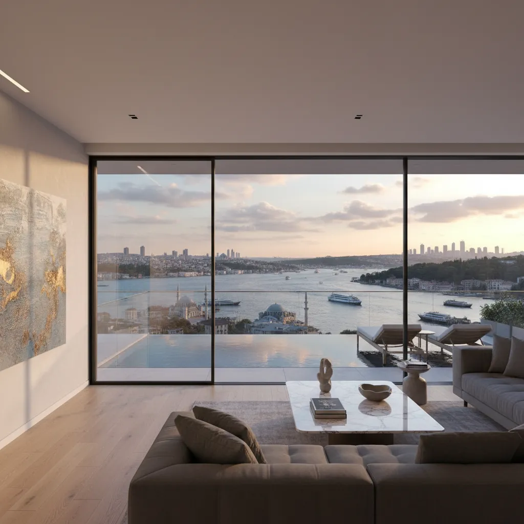 luxury modern apartment bosphorus view